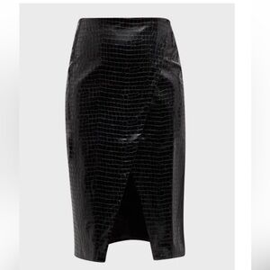TANYA TAYLOR NWT Juniper Glossed Faux Crocodile Wrap Skirt